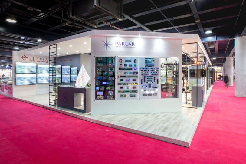 Modern Exhibition Booth Design 120-180 sqm | Concept + 3D